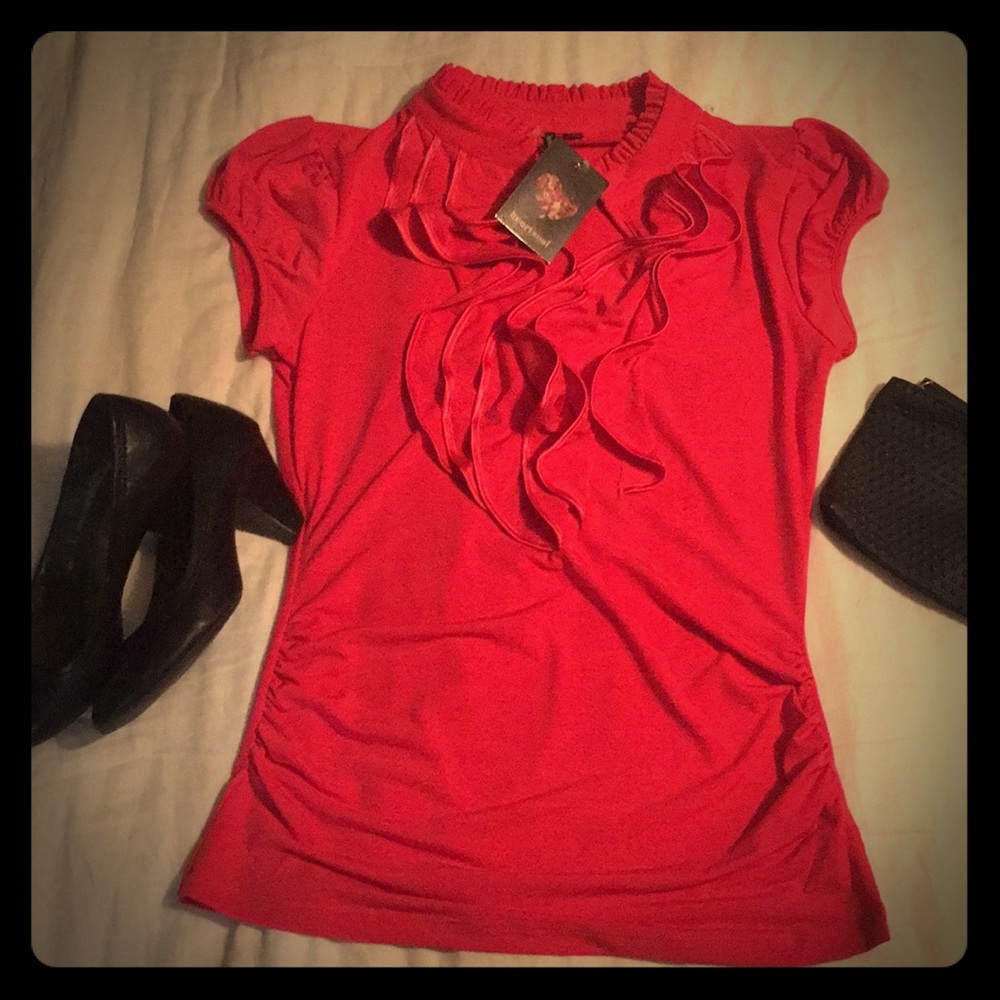 NWT Pink ruffled blouse